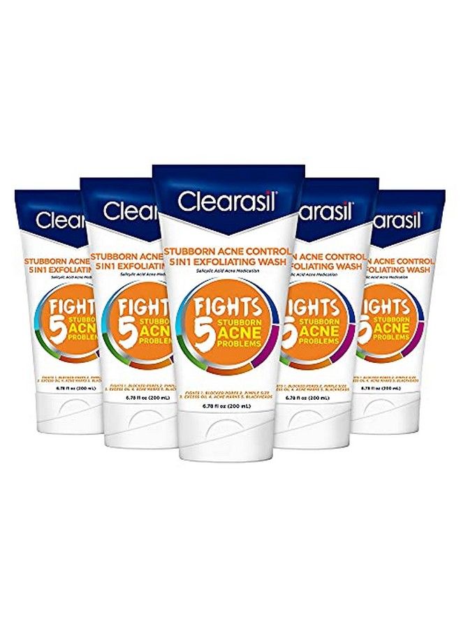 Stubborn Acne Control 5In1 Exfoliating Wash 6.78 Fl. Oz. Reduces Blocked Pores Pimple S (Pack Of 5)6.78 Fl Oz (Pack Of 5)