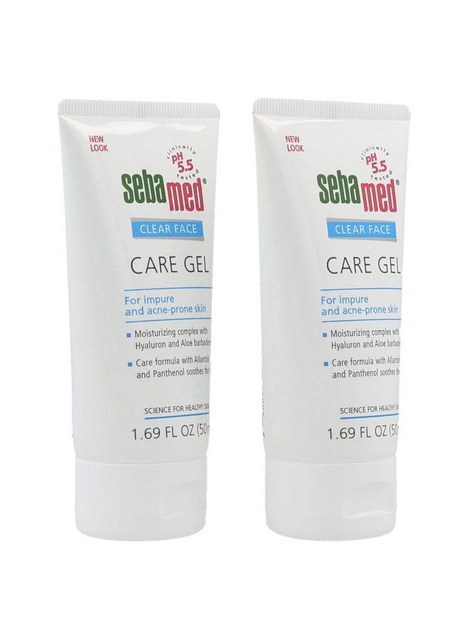 Clear Face Care Gel (50Ml) With Aloe Vera And Hyaluronic Acid For Impure And Acne Prone Skin Made In Germany Pack Of 2