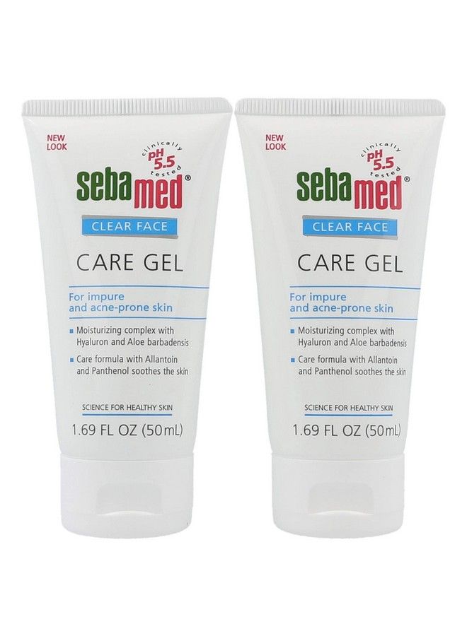 Clear Face Care Gel (50Ml) With Aloe Vera And Hyaluronic Acid For Impure And Acne Prone Skin Made In Germany Pack Of 2
