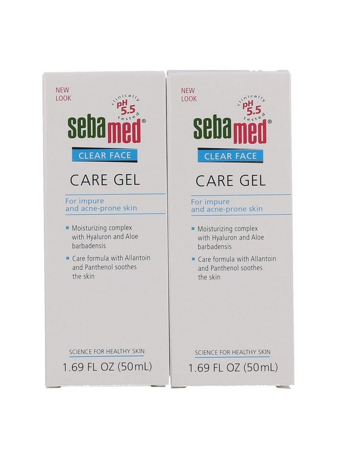 Clear Face Care Gel (50Ml) With Aloe Vera And Hyaluronic Acid For Impure And Acne Prone Skin Made In Germany Pack Of 2