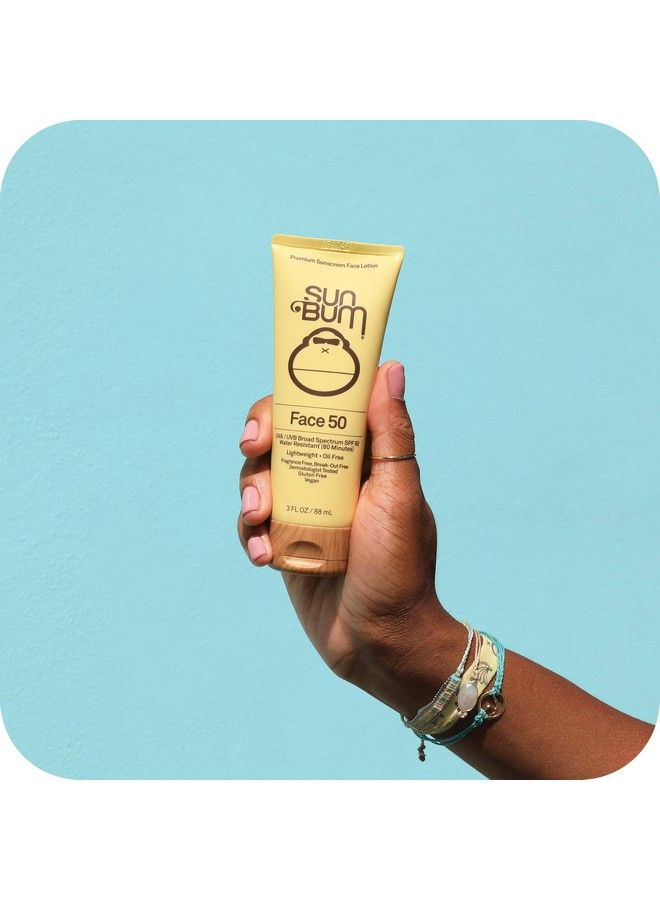 Sun Bum Original Spf 50 Sunscreen Face Lotion | Vegan And Reef Friendly (Octinoxate & Oxybenzone Free) Broad Spectrum Fragrance-Free Moisturizing Uva/Uvb Sunscreen With Vitamin E , Yellow , 3 Oz
