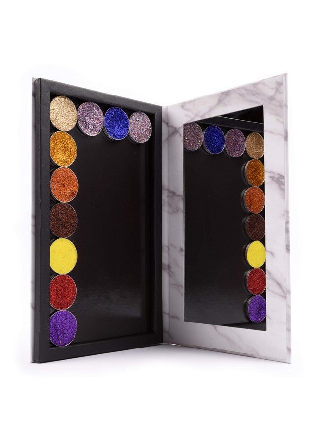 Magnetic Palette Marble Empty Makeup Palette With Mirror For Eyeshadow Lipstick Blush Powder (White)