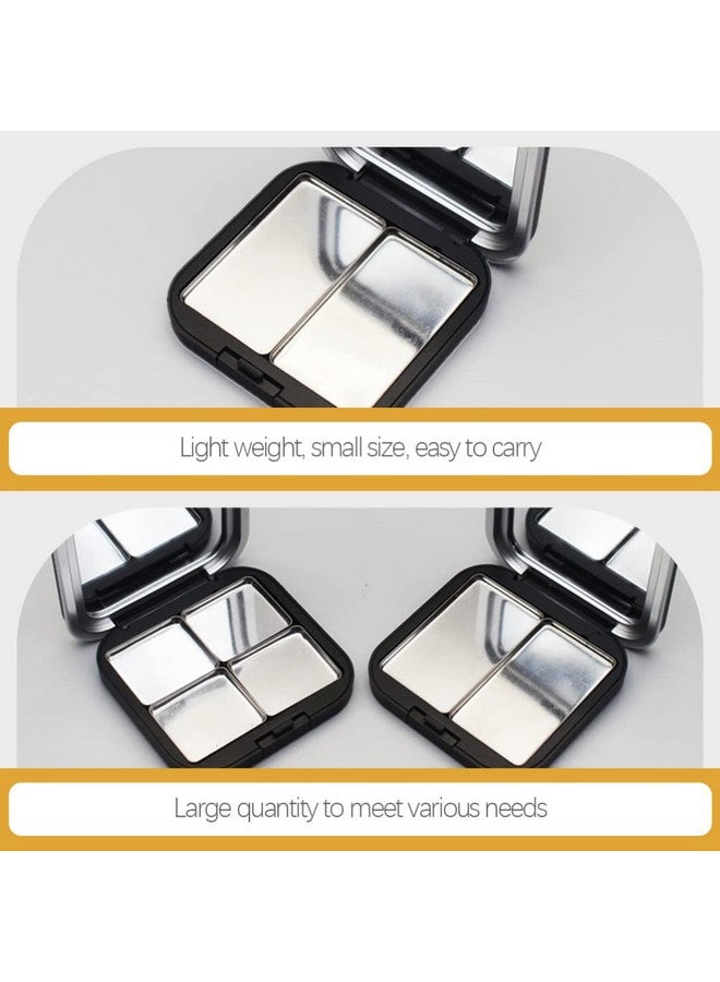 Makeup Palettes 2Pcs Empty Eyeshadow Diy Lipstick Lip Balm Blusher Containers Refillable Makeup Storage Case Box With Mirror Black Eyeshadow