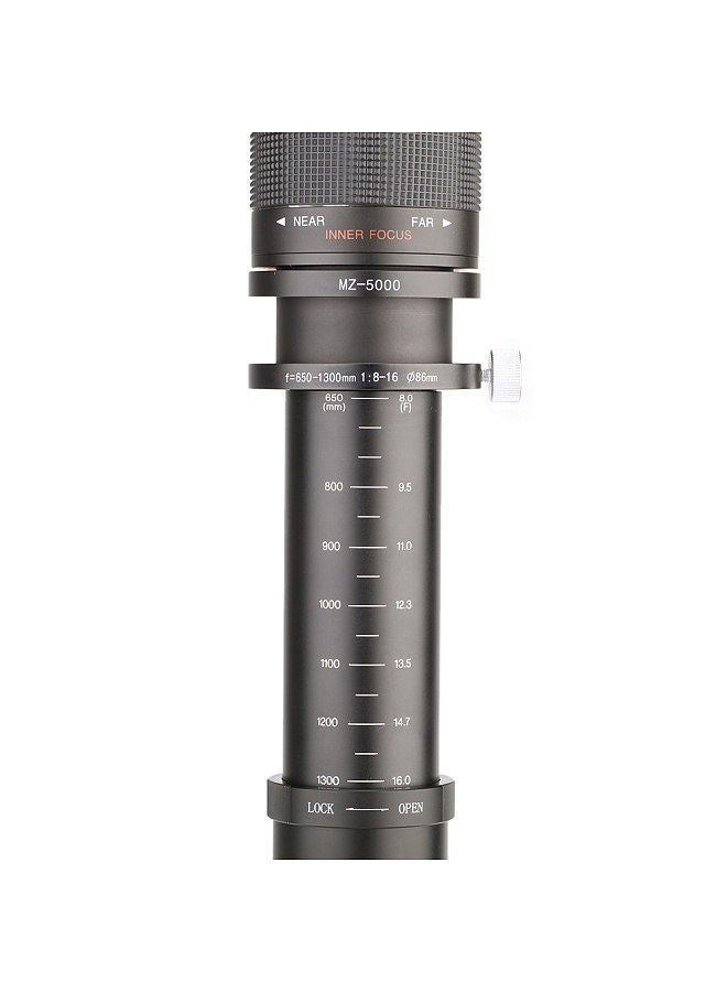 Kelda 650-1300mm F8.0-16 Ultra Telephoto Zoom Lens with T-Mount for Canon Nikon DSLR Camera