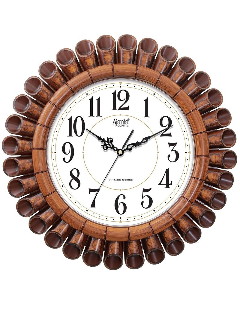 Wall Clock 16 Inches Vintage Wall Clock for Bedroom, Hall, Office and Drawing Room(Plastic, White)