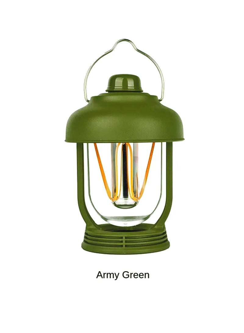 Toby's New Launched CPL-T13 LED Camping Light Waterproof Retro Portable Emergency Light Stepless Dimmable Hanging Tent Lamp Rechargeable for Outdoor Hiking ( Green)