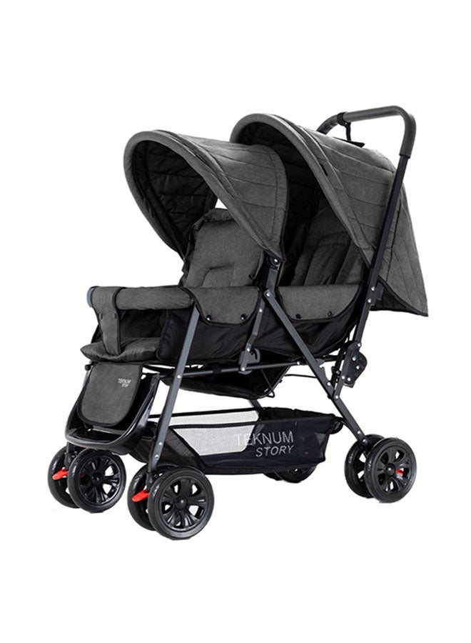 Double Baby Stroller - Dark Grey