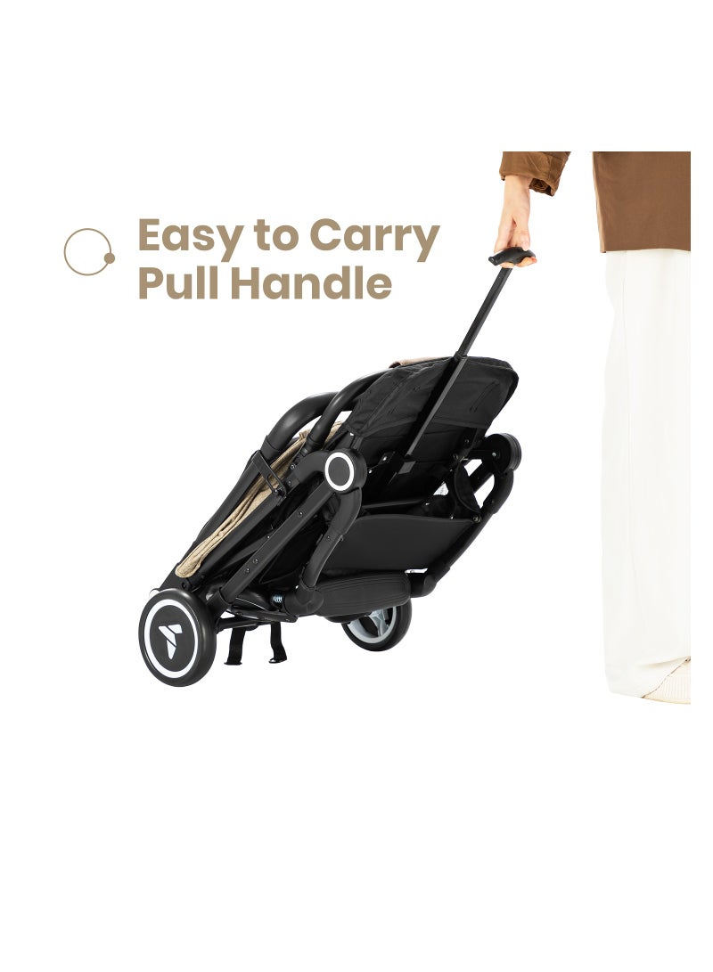 Travel Cabin Stroller With Coffee Cup Holder - Ivory