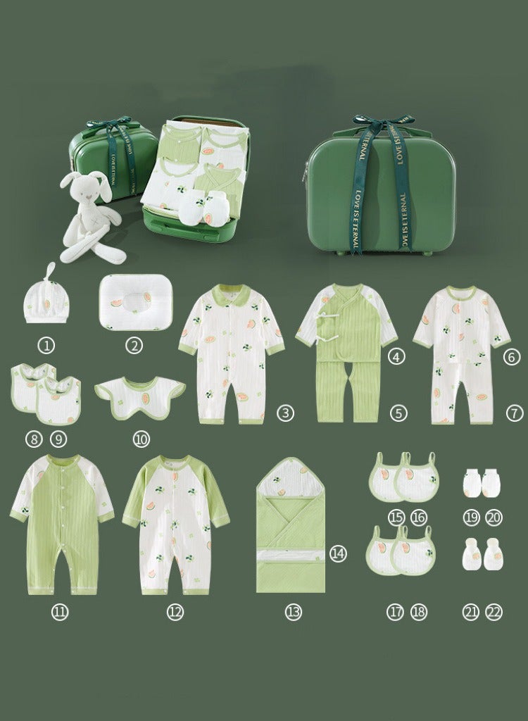 22pcs Baby Gift, Box Newborn Pure Cotton Clothing with Suitcase