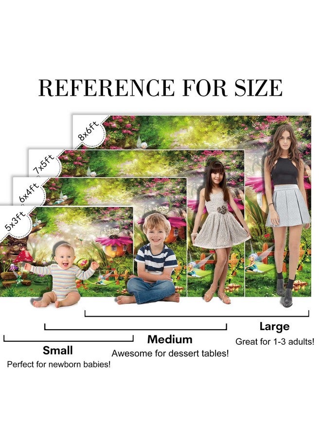 5X3Ft Fairy Tale Forest Photography Backdrops New Born Baby Shower Backgrounds Photo Studio Mushrooms Elves Flowers Birthday Photo Banner P3520Wa