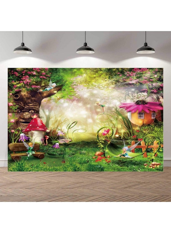 5X3Ft Fairy Tale Forest Photography Backdrops New Born Baby Shower Backgrounds Photo Studio Mushrooms Elves Flowers Birthday Photo Banner P3520Wa