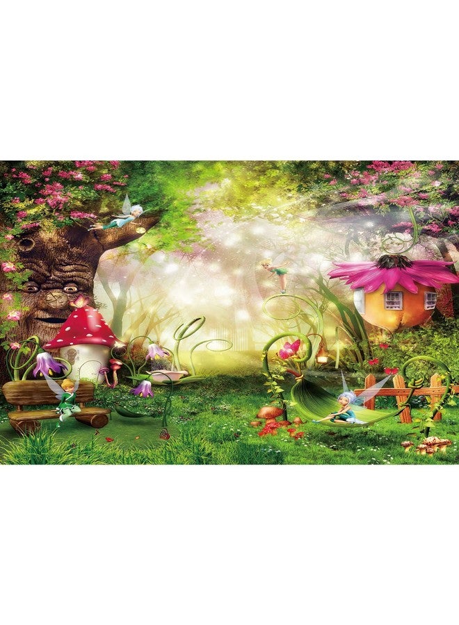 5X3Ft Fairy Tale Forest Photography Backdrops New Born Baby Shower Backgrounds Photo Studio Mushrooms Elves Flowers Birthday Photo Banner P3520Wa