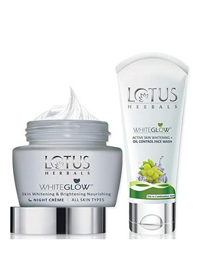 Whiteglow  Skin Whitening & Brightening Nourishing Night Crème 60G With Oil Control Facewash 50G 60 G