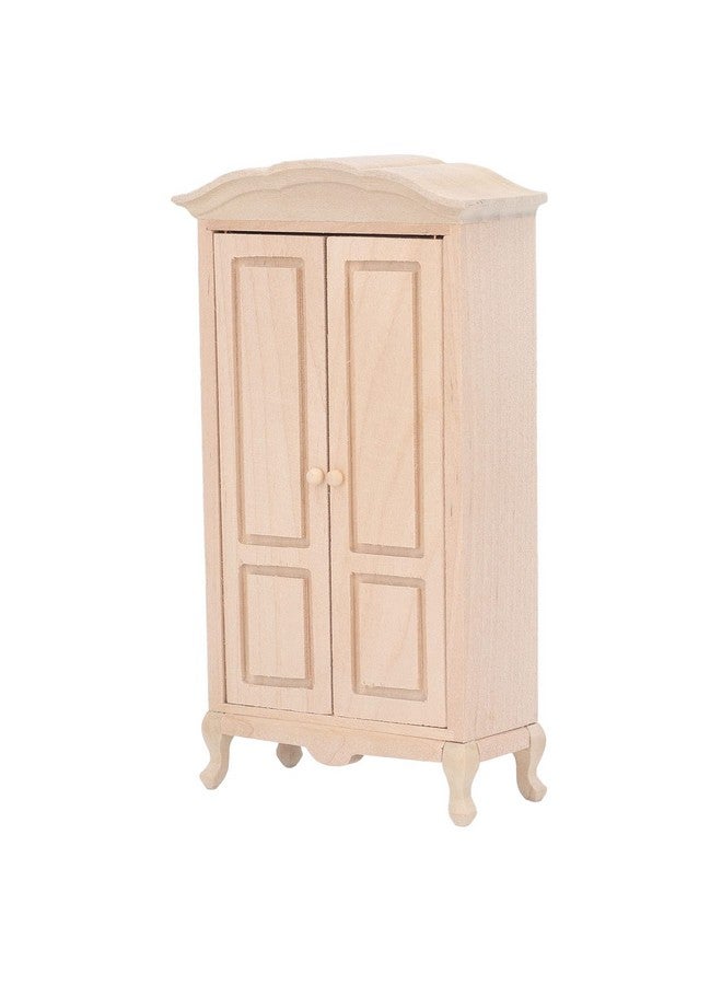 Miniature Wardrobe Double Door Excellent Workmanship Doll Armoire 112 Scale Birch For Dollhouse Furniture Accessory For Girls