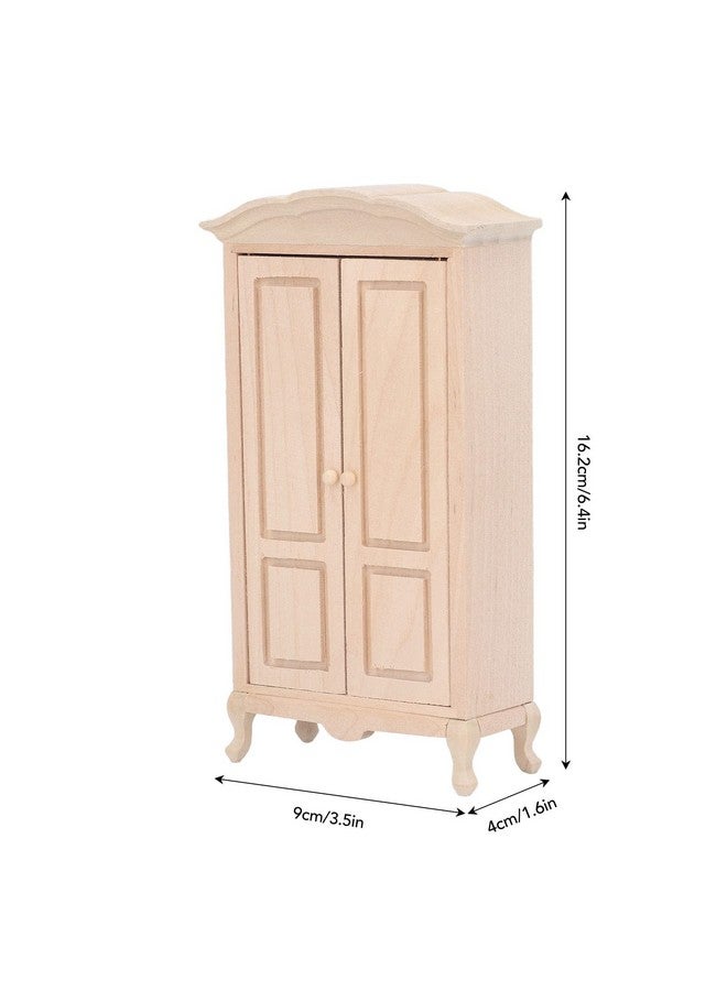 Miniature Wardrobe Double Door Excellent Workmanship Doll Armoire 112 Scale Birch For Dollhouse Furniture Accessory For Girls