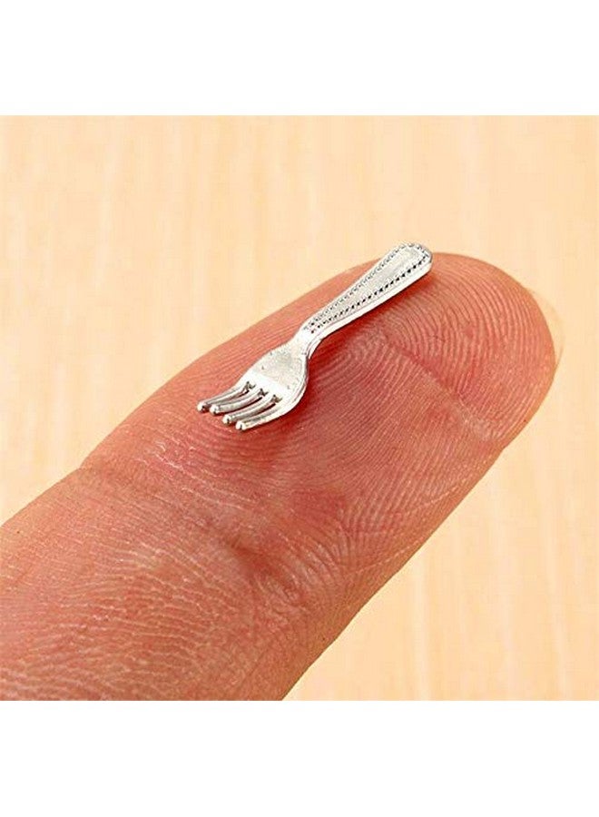 12Pcs Set 1:12 Dollhouse Miniature Dollhouse Kitchen Silverware Forks Spoons 1/12 Scale Miniature Doll Tableware Decoration Exquisite Workmanship Crafts