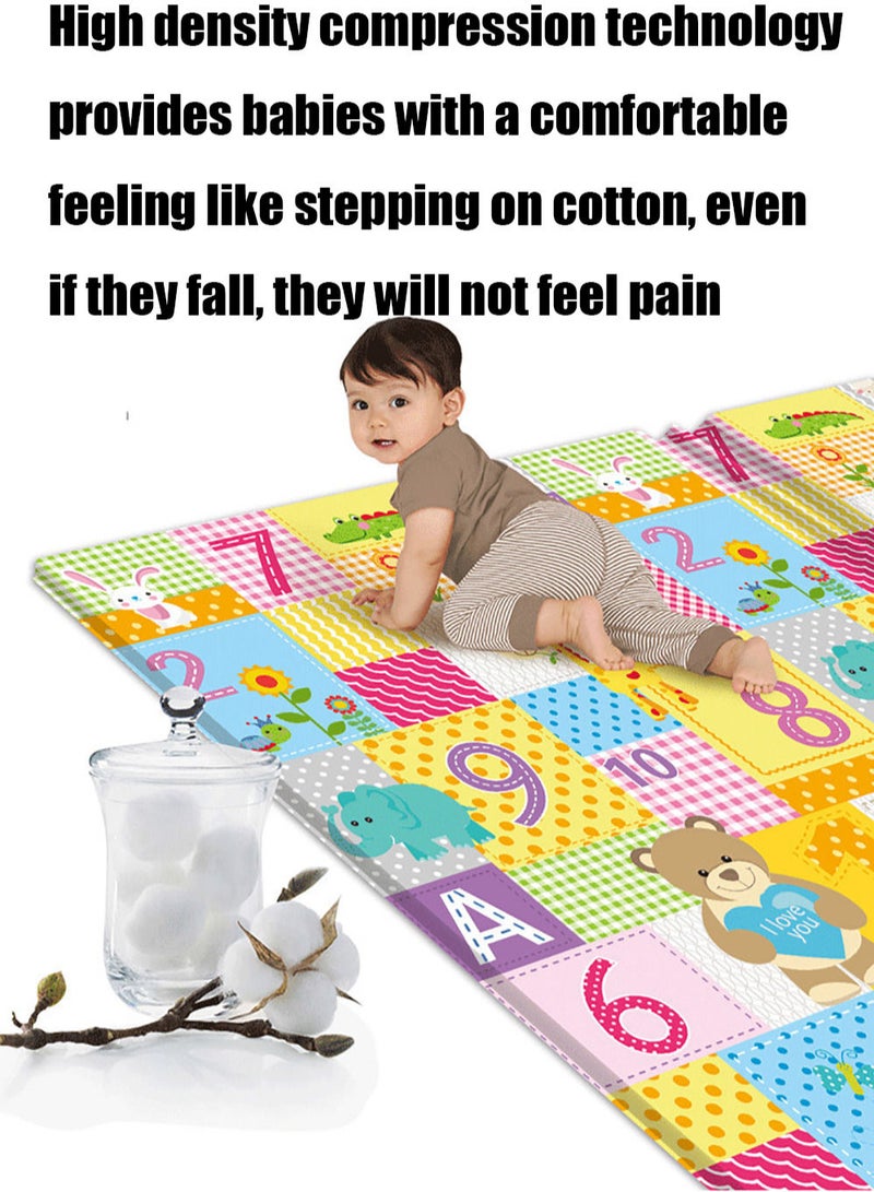 Baby Crawling Mat , 100*180*1 cm Non Toxic Floor Mat,Double-Sided Waterproof Baby Play Mat for Toddler Boy Girl