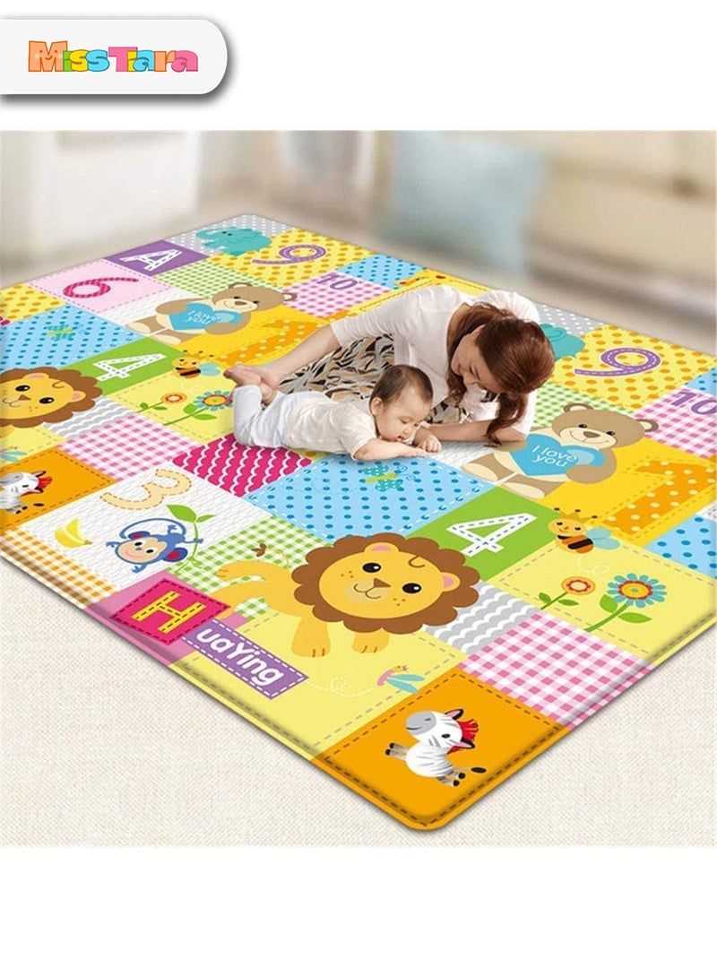 Baby Crawling Mat , 100*180*1 cm Non Toxic Floor Mat,Double-Sided Waterproof Baby Play Mat for Toddler Boy Girl