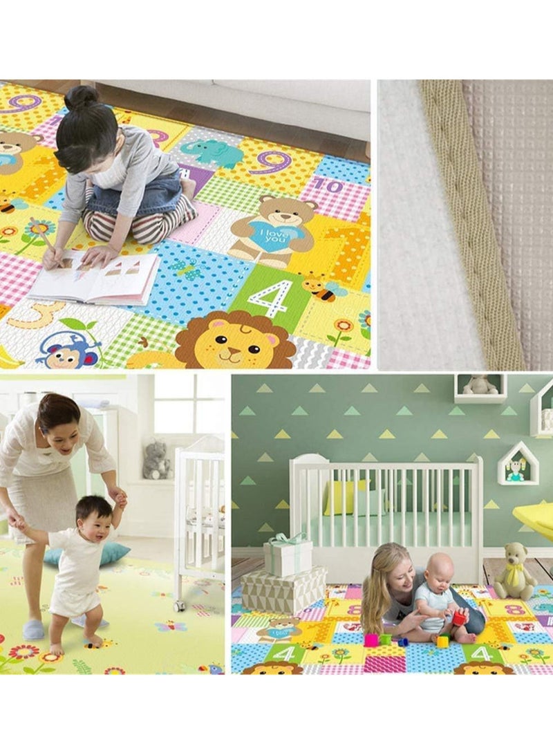 Baby Crawling Mat , 100*180*1 cm Non Toxic Floor Mat,Double-Sided Waterproof Baby Play Mat for Toddler Boy Girl