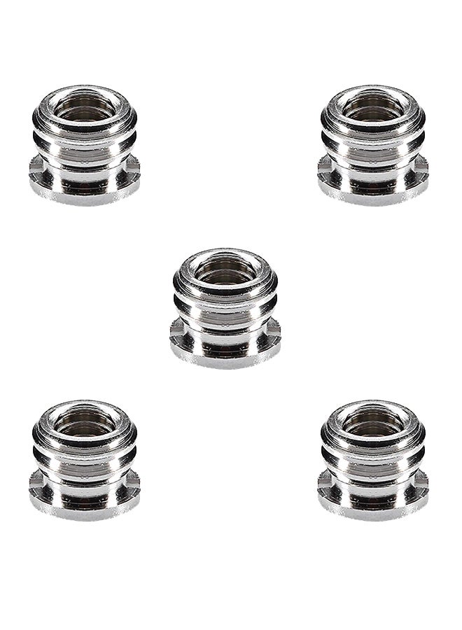 5 Pieces Metal Screw Adapter Silver