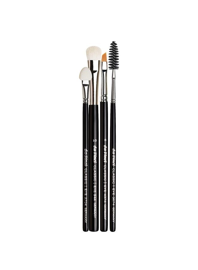 da Vinci Cosmetics Series 4803 Classic Smokey Eyes Look Brush Set with Eyeliner, Blender, Eyelash Brush, and Applicator, Multiple Sizes, 46.2 Gram, 4 Brushes