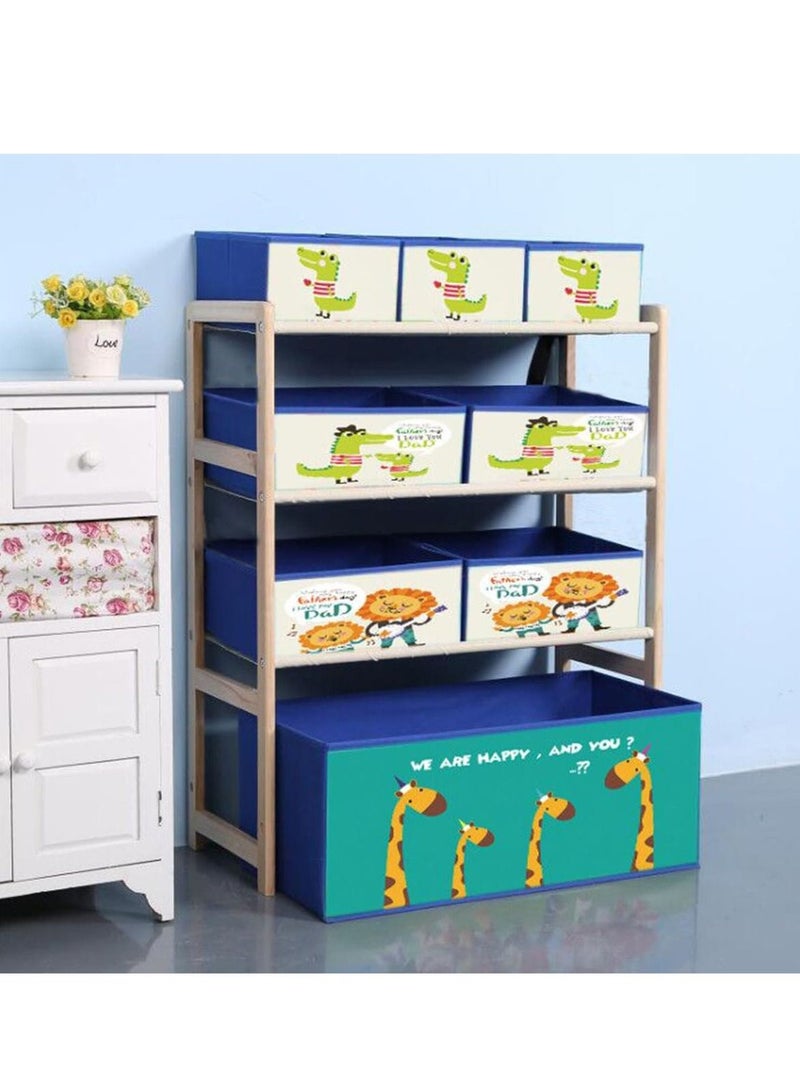 4 Tier Toy Organizers and 8 Storage Bins,Kids Storage Organizer for Toys, Toy Box and Storage,Kids Toy Storage Rack