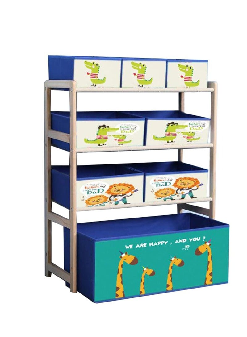 4 Tier Toy Organizers and 8 Storage Bins,Kids Storage Organizer for Toys, Toy Box and Storage,Kids Toy Storage Rack