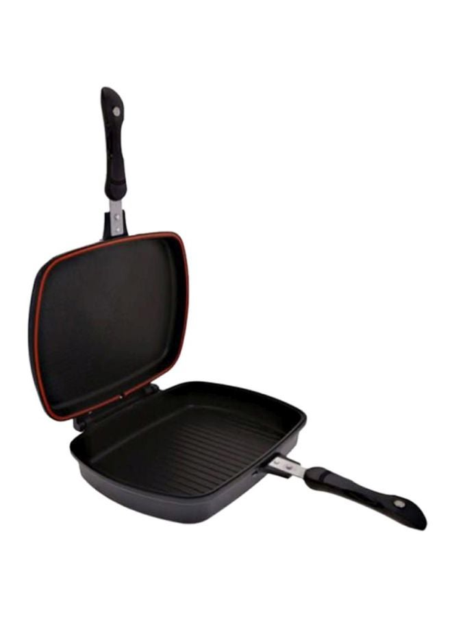 Double Sided Grill Pan Black/Silver/Red 44cm