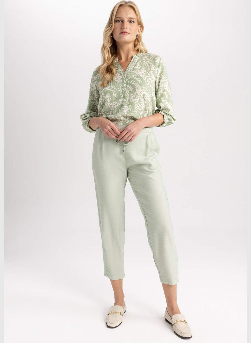 Jogger Straight Leg Linen Look Trousers