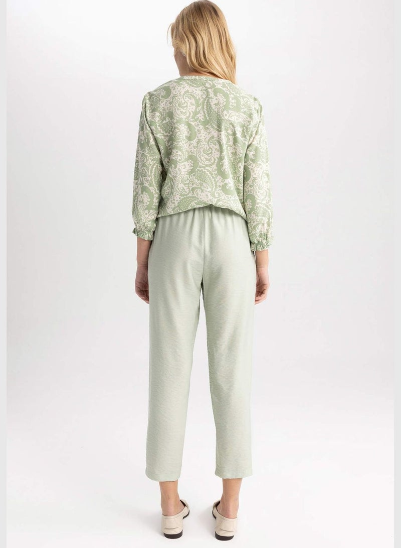 Jogger Straight Leg Linen Look Trousers