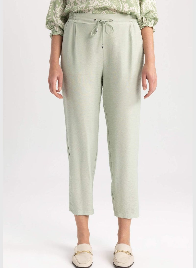 Jogger Straight Leg Linen Look Trousers