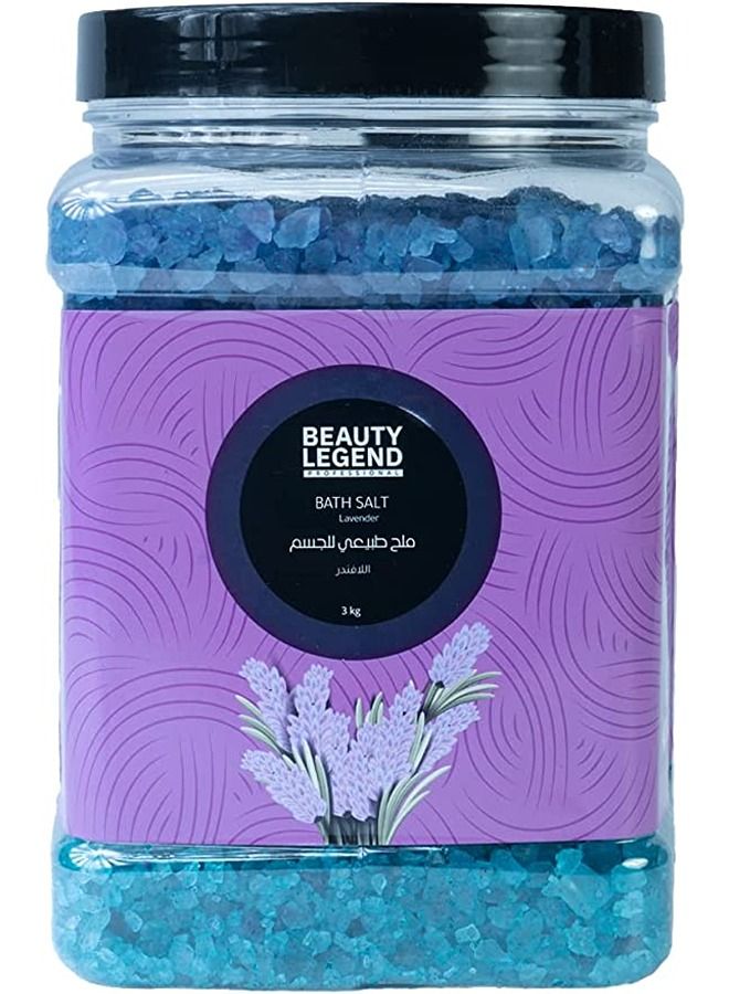 Beauty Legend Lavender Bath Salt - 3kg | Relaxing Aromatherapy for Tranquil Baths | Pure Lavender Extracts for Soothing and Calming Experience | Natural Relaxation and Rejuvenation
