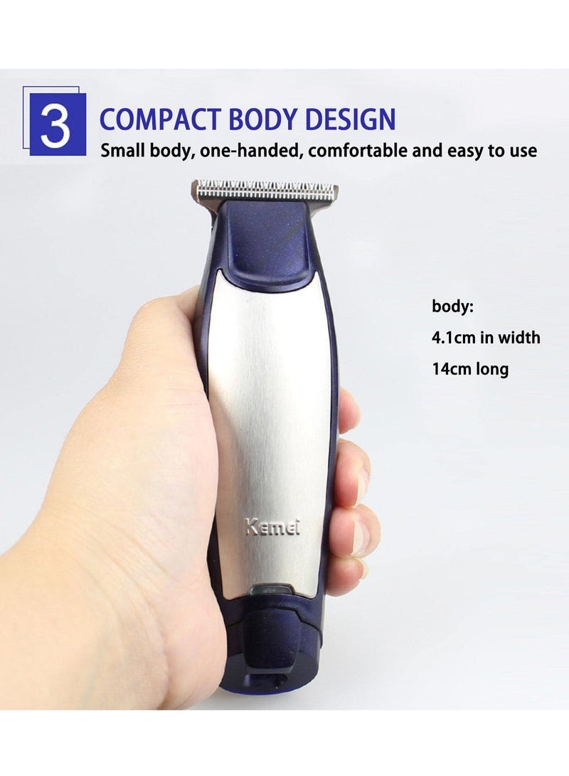 Men Hair Clipper KM-5021 Self-Cut Hair Trimmer Waterproof Cordless Rechargeable Hair Cutting Clippers Groomer with Stainless Steel