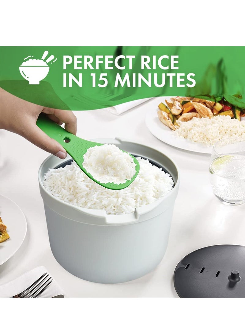 Microwave Rice and Pasta Cooker Set with Rice Spoon - Effortless Cooking and Reheating