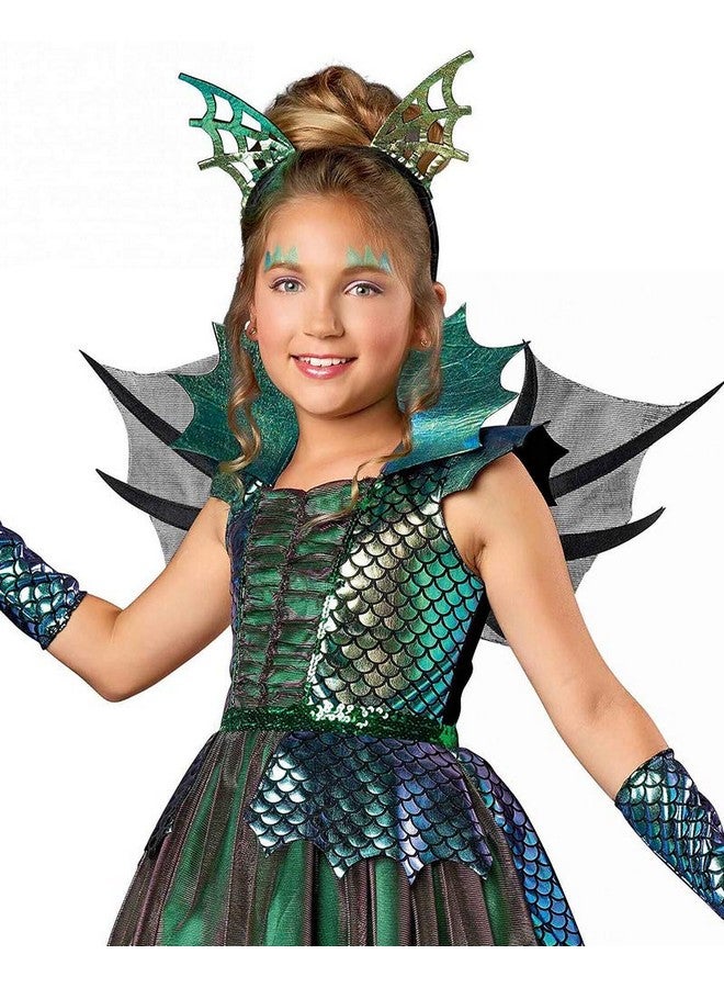 Direct Halloween Girls Deluxe Dragon Costume (M(810)) Green