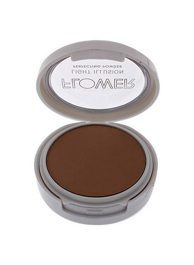 Light Illusion Perfecting Powder Pressed Powder Face Makeup, Buildable Medium Coverage With Blurring Pigments, Includes Mirror & Sponge (Tawny)