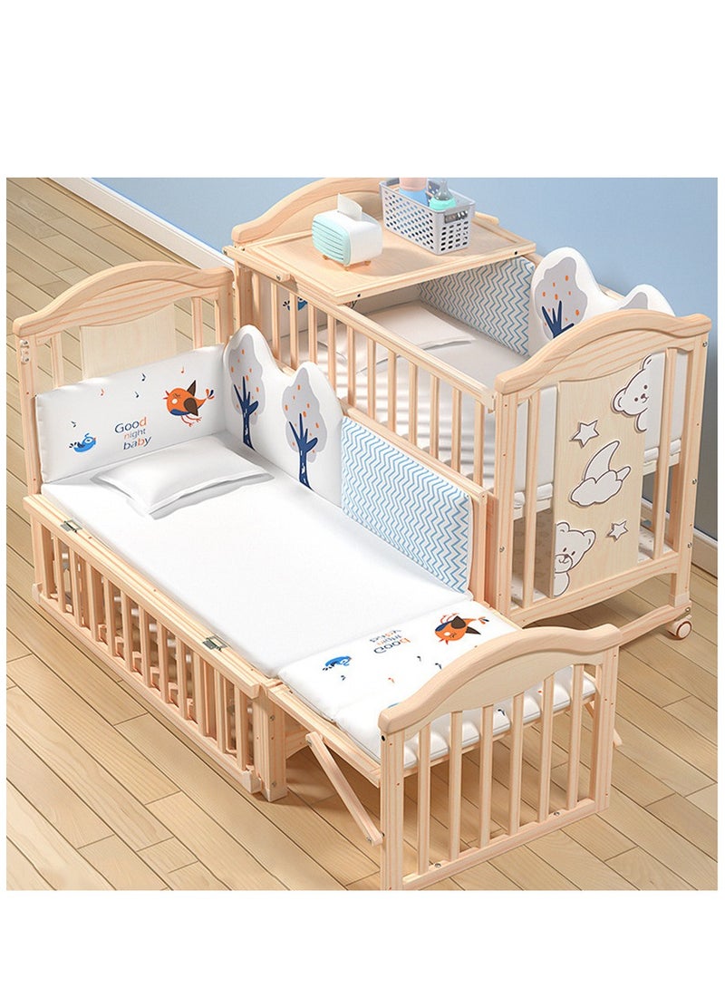 Baby bed , Solid Wooden Cot Furniture Suitable For New Born Without Mattress, 120*65*98cm