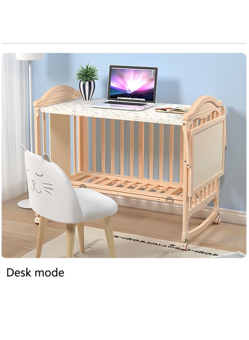 Baby bed , Solid Wooden Cot Furniture Suitable For New Born Without Mattress, 120*65*98cm