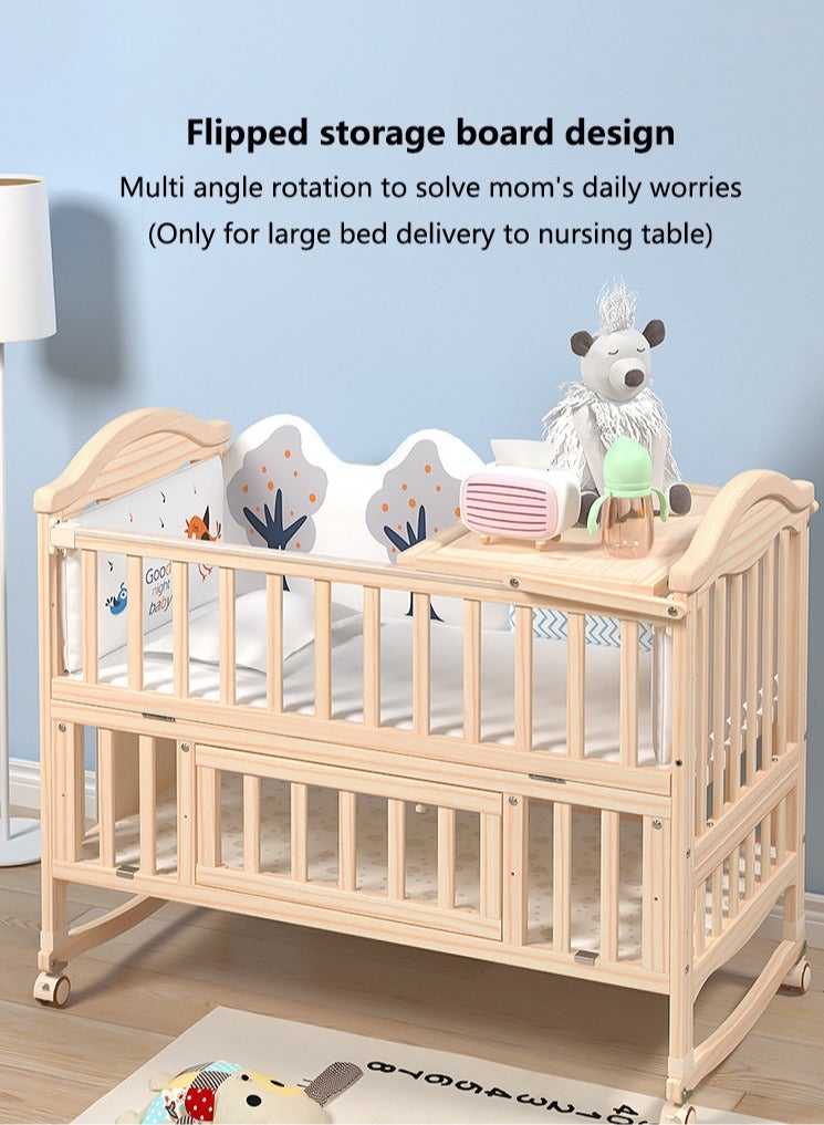 Baby bed , Solid Wooden Cot Furniture Suitable For New Born Without Mattress, 120*65*98cm