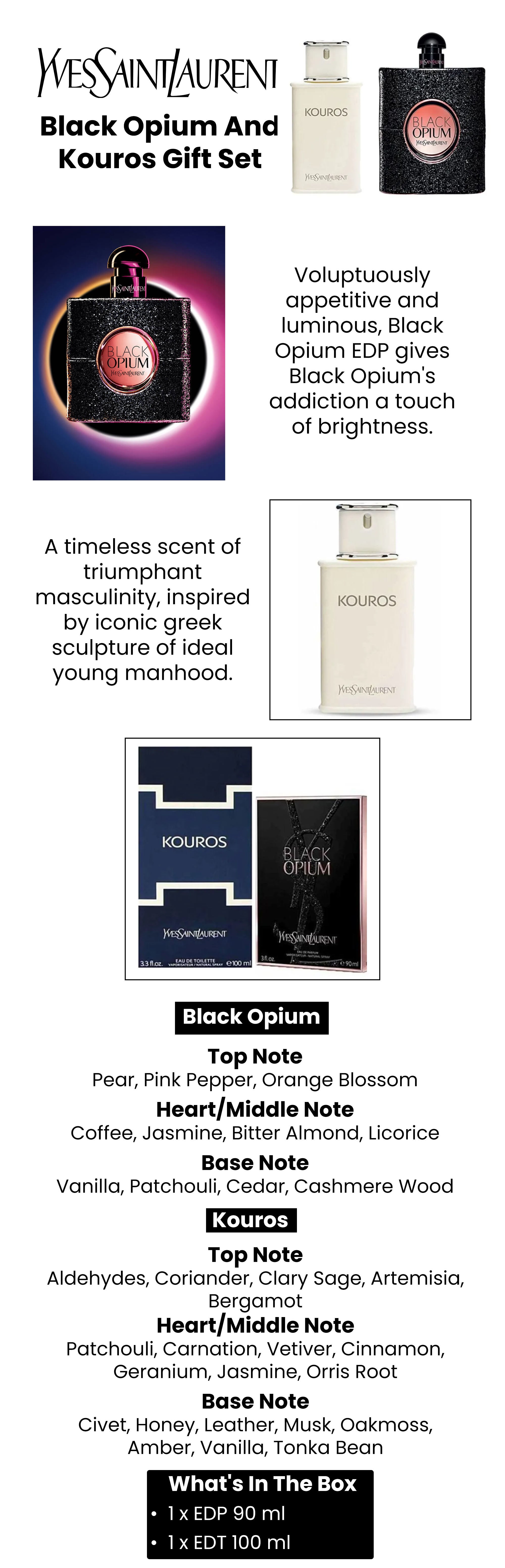 Black Opium And Kouros Gift Set EDP 90 Ml, EDT 100ml