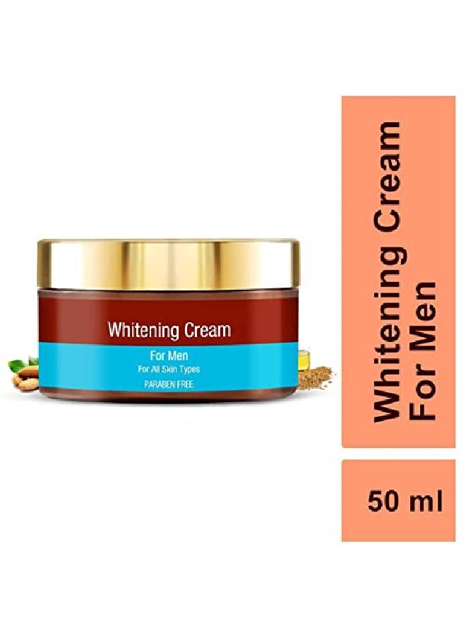 Whitening Cream for Men Helps to Reduce Blemishes & Dark Spots Improve Uneven Skin Tone with Rice Bran Oil Shea Butter and Jojoba Oil for Smooth Fair Toned Skin 50ml