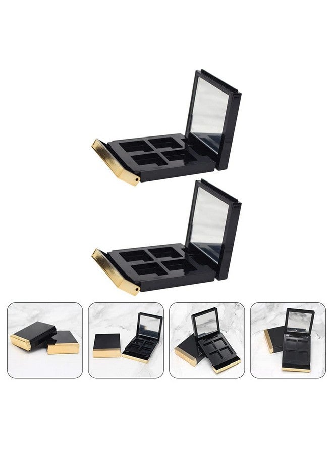 Empty Makeup Palette 2Pcs Eyeshadow Makeup Palette With Mirror Plastic Cosmetic Storage Case For Makeup Eyeshadow Lipstick