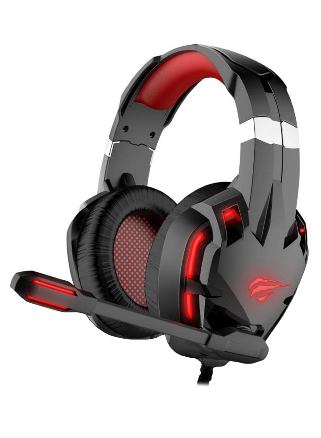 Havit Gamenote Hv-H2001U Red Led 7.1 Surround Sound Usb Gaming Headphone With Noise Cancelling Microphone & In-Line Volume Control