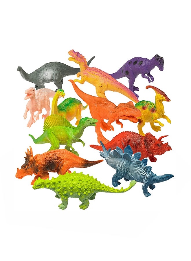 Pack Of 12 Realistic Looking Large Plastic Assorted Dinosaur Figure 7 inch