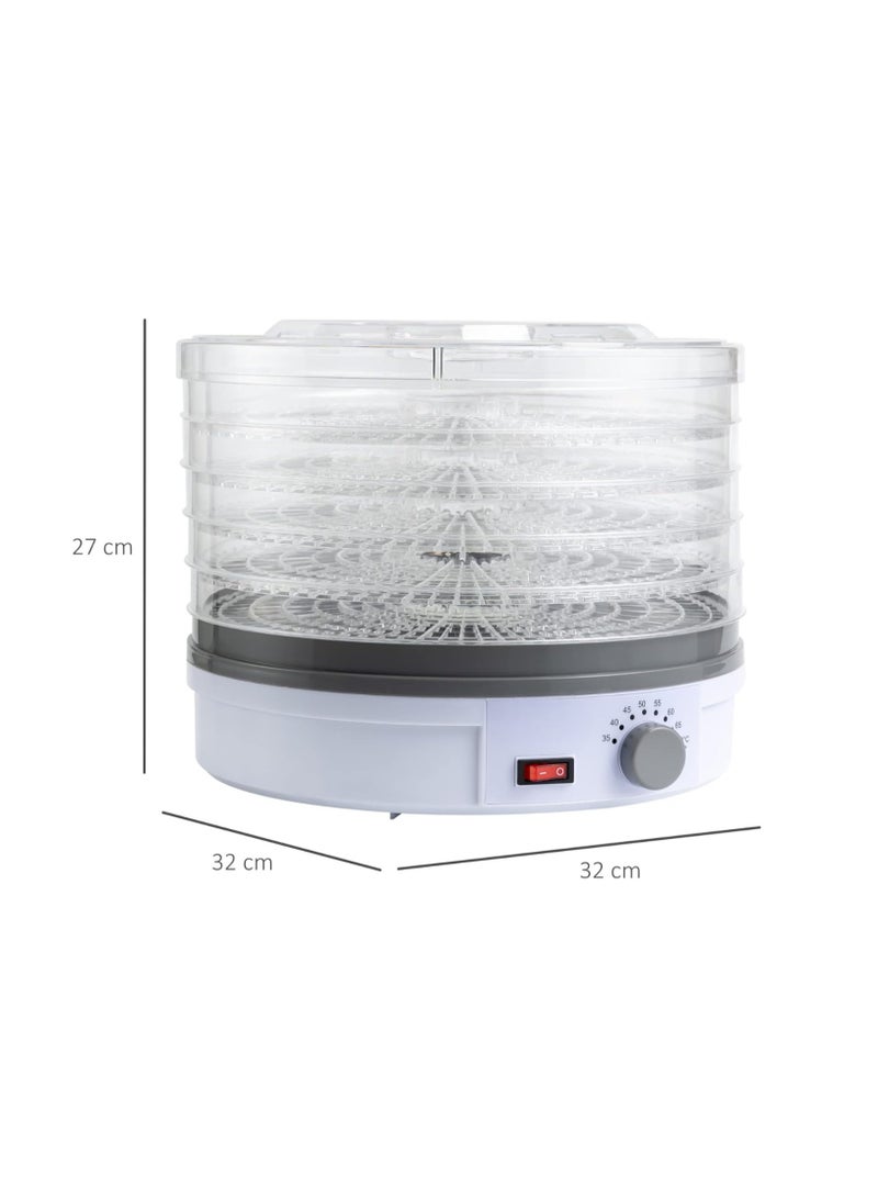 Electric Food Dehydrator Machine 5 Tray Tier Fruit Dryer Beef Jerky Herbs Dryer with Adjustable Thermostat