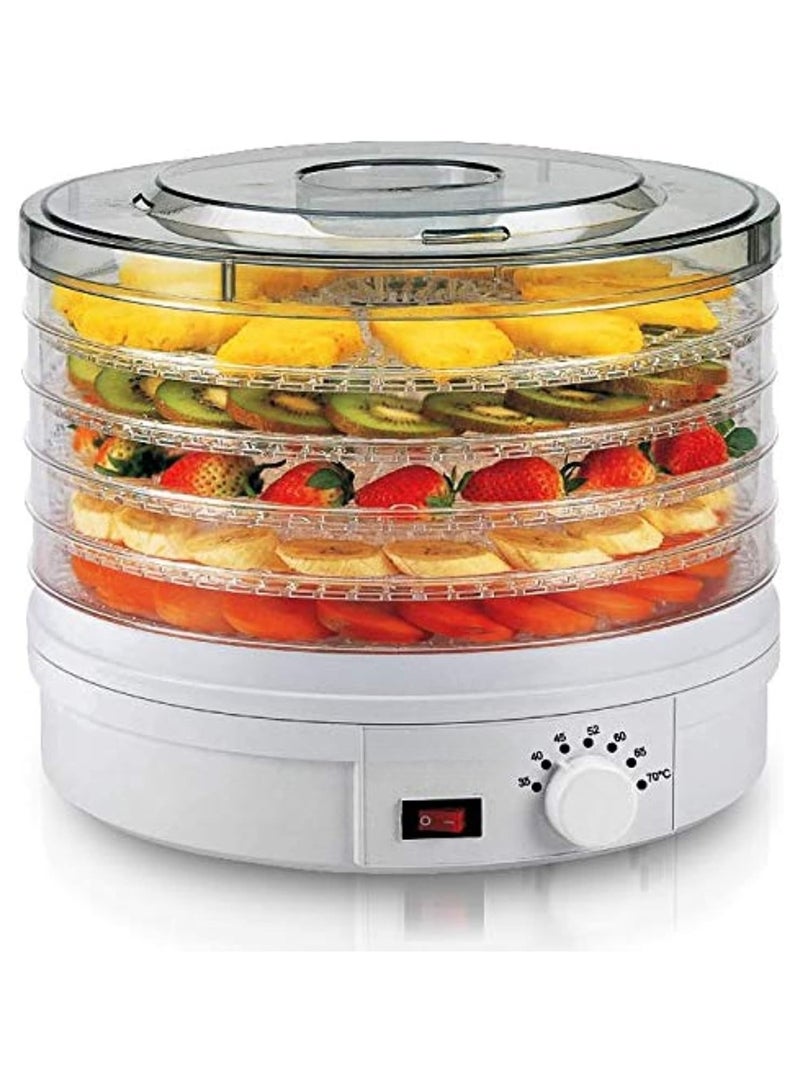 Electric Food Dehydrator Machine 5 Tray Tier Fruit Dryer Beef Jerky Herbs Dryer with Adjustable Thermostat