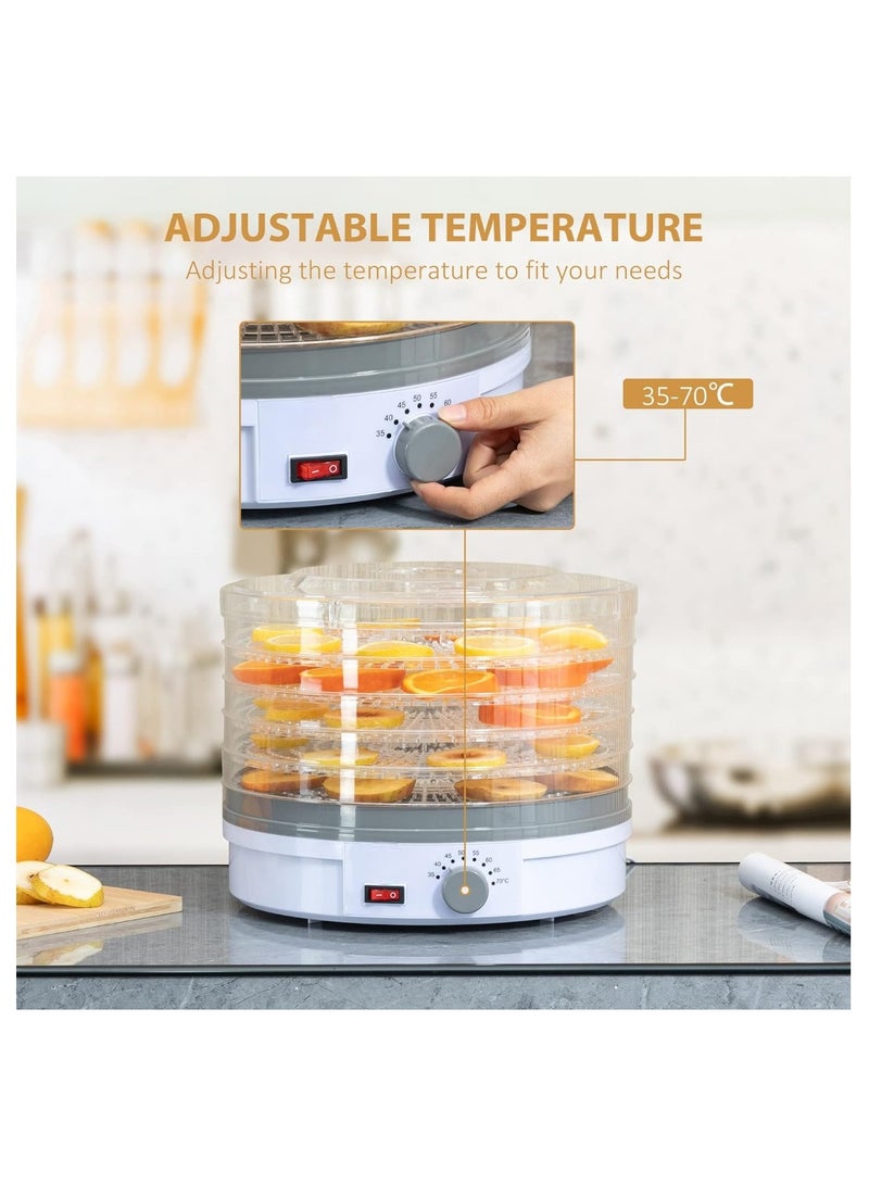 Electric Food Dehydrator Machine 5 Tray Tier Fruit Dryer Beef Jerky Herbs Dryer with Adjustable Thermostat