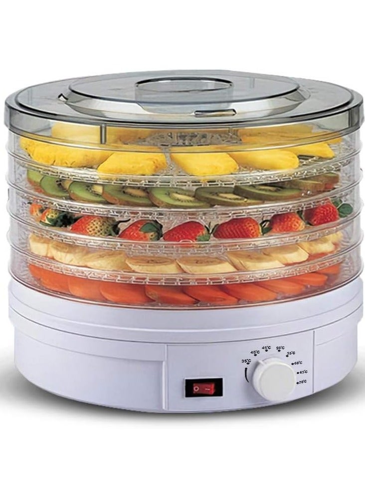 Electric Food Dehydrator Machine 5 Tray Tier Fruit Dryer Beef Jerky Herbs Dryer with Adjustable Thermostat