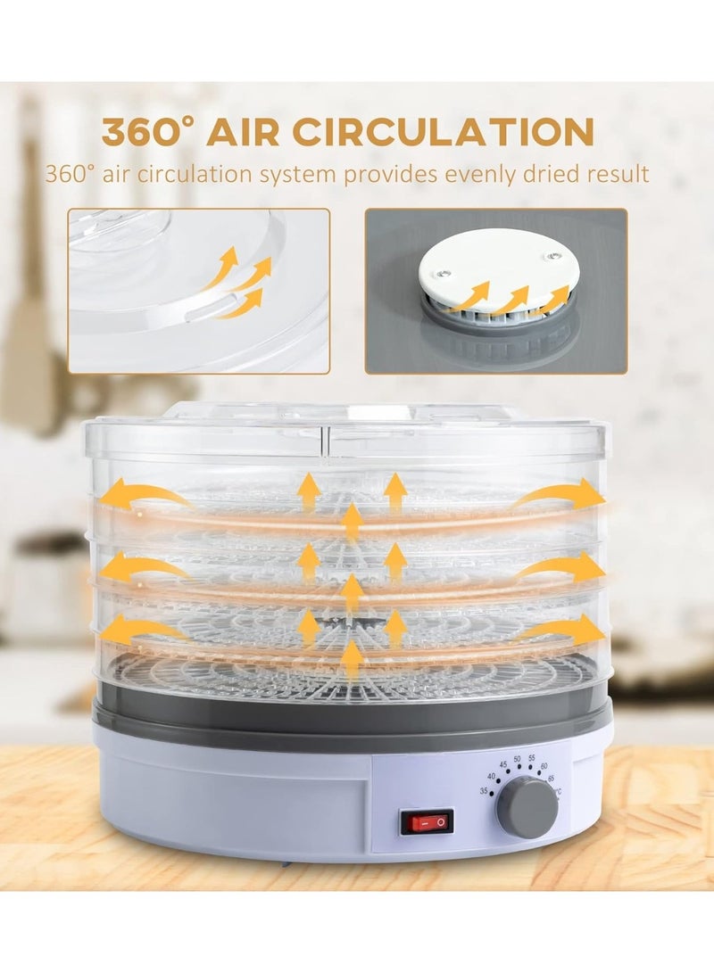 Electric Food Dehydrator Machine 5 Tray Tier Fruit Dryer Beef Jerky Herbs Dryer with Adjustable Thermostat