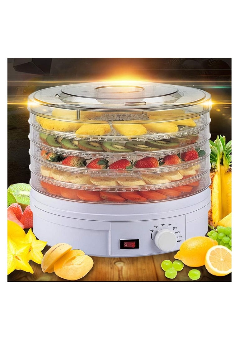 Electric Food Dehydrator Machine 5 Tray Tier Fruit Dryer Beef Jerky Herbs Dryer with Adjustable Thermostat